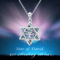 wholesale 925 Sterling Silver Star of David Necklace w/Tree of Life & Abalone Shell - Religious s for Women Girls-0-3