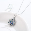wholesale 925 Sterling Silver Star of David Necklace w/Tree of Life & Abalone Shell - Religious s for Women Girls-0-6