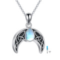wholesale 925 Sterling Silver Moonstone Celtic Urn Pendant Necklace for Women Viking Ashes Keepsake Jewelry-0-0