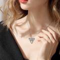 wholesale Sterling Silver Celtic Cat Necklace Urn Necklace with Triquetra Trinity Knot Halloween Jewelry-0-6