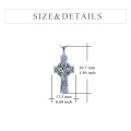 wholesale 925 Sterling Silver Abalone Shell Celtic Knot Cross Pendant Necklace for Women-0-4