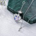 wholesale 925 Sterling Silver Purple Heart Cross Crystal Cremation Pendant Keepsake Jewelry with Always In My Heart Inscription and Funnel Included-0-4