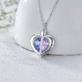 wholesale 925 Sterling Silver Purple Heart Cross Crystal Cremation Pendant Keepsake Jewelry with Always In My Heart Inscription and Funnel Included-0-5