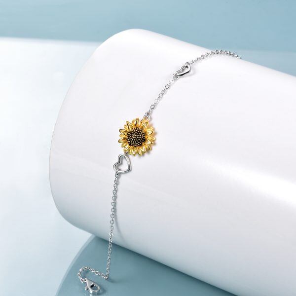 Sterling Silver Sunflower Anklets Bracelet-4