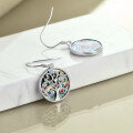 wholesale 925 Sterling Silver with Abalone Shell and Gemstone Tree of Life Drop Earrings for Women-0-4