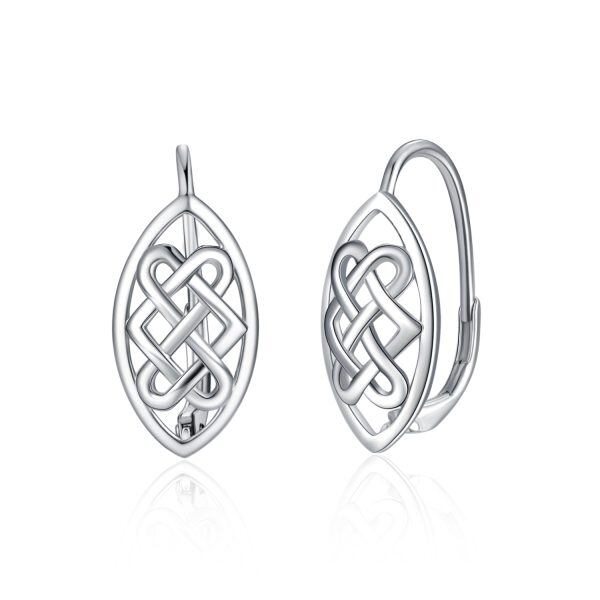 Sterling Silver Celtic Knot Huggie Earrings-0