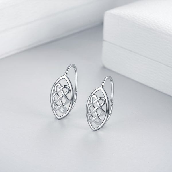 Sterling Silver Celtic Knot Huggie Earrings-1