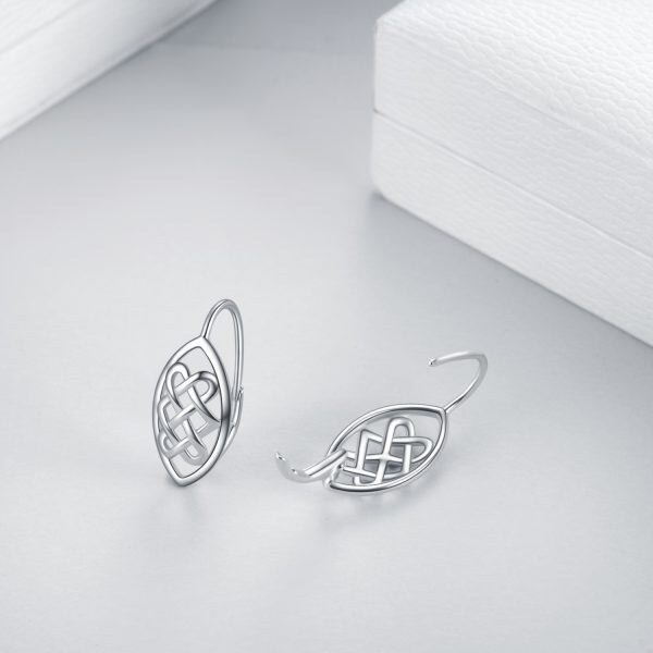 Sterling Silver Celtic Knot Huggie Earrings-2