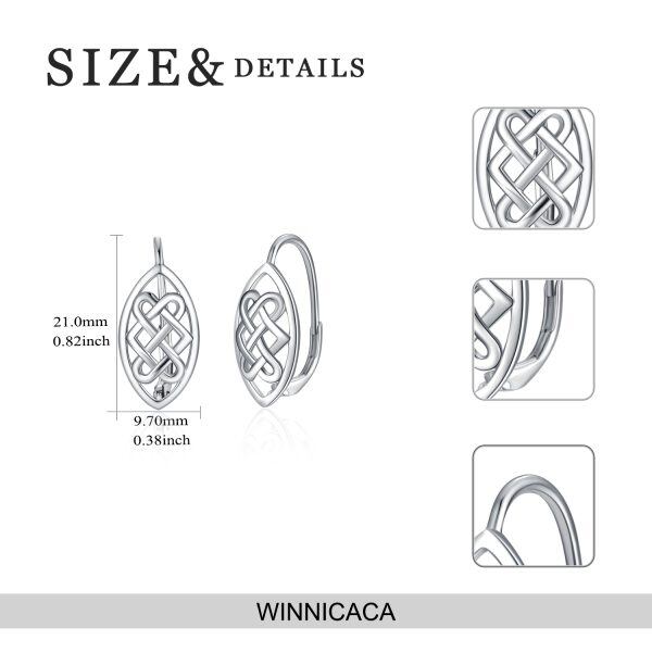 Sterling Silver Celtic Knot Huggie Earrings-3