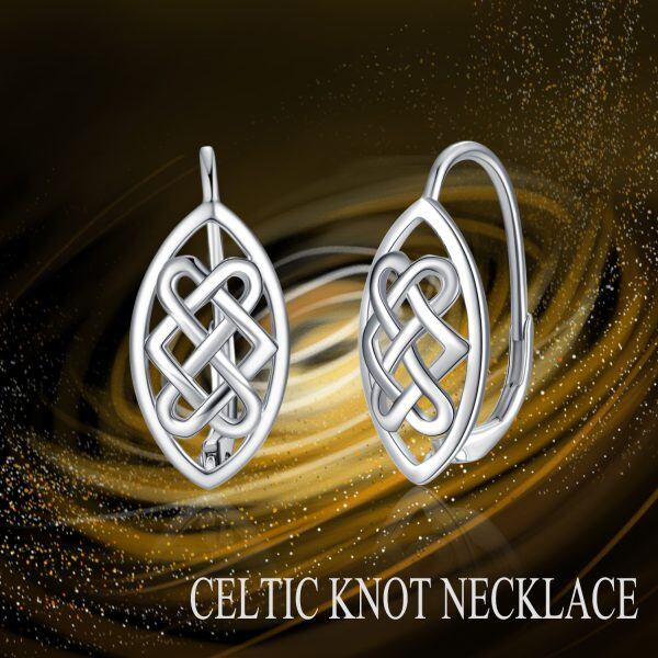 Sterling Silver Celtic Knot Huggie Earrings-4