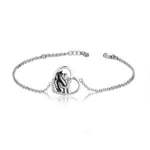 Sterling Silver Horse Heart Chain Adjustable Bracelets-0