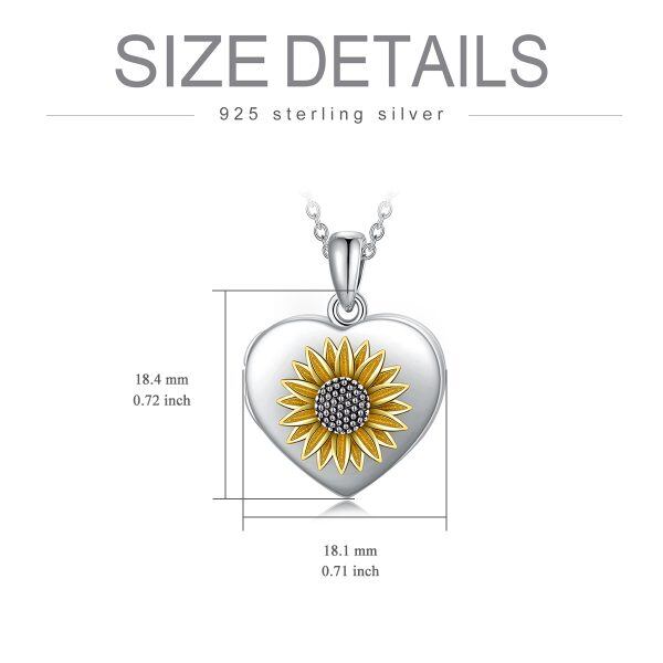 Sterling Silver Sunflower Photo Lockat Necklace-1