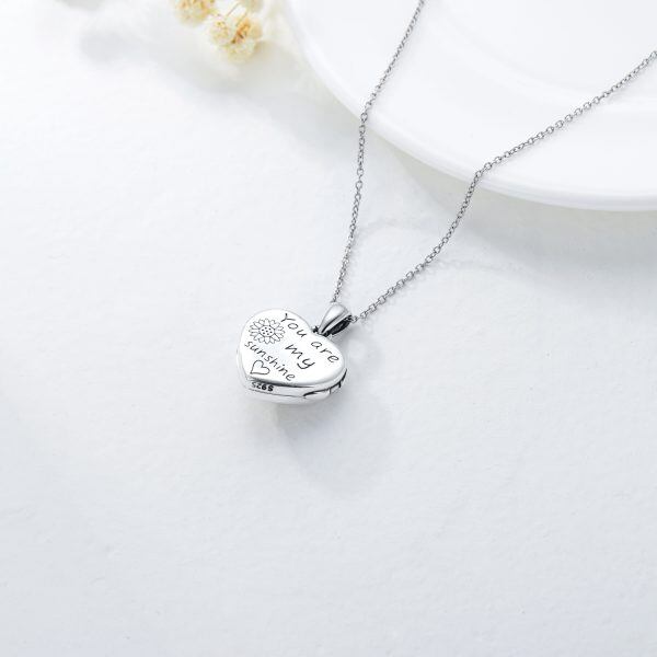 Sterling Silver Sunflower Photo Lockat Necklace-6