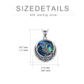 wholesale 925 Sterling Silver Round Abalone Shell Gothic Raven Pentagram Pendant Necklace Norse Viking Jewelry for Women and Girls-0-1