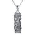 wholesale 925 Sterling Silver Floral Cylinder Pendant Necklaces for Women/Men - Cremation Jewelry & Funeral Gifts Ash Holder Keepsakes-0-0