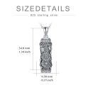 wholesale 925 Sterling Silver Floral Cylinder Pendant Necklaces for Women/Men - Cremation Jewelry & Funeral Gifts Ash Holder Keepsakes-0-1