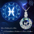 wholesale 925 Sterling Silver Blue Crystal Moon & Star Constellation Cremation Jewelry with Funnel Pendant Necklace-0-2