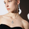 wholesale 925 Sterling Silver Blue Crystal Moon & Star Constellation Cremation Jewelry with Funnel Pendant Necklace-0-3