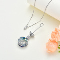 wholesale 925 Sterling Silver Blue Crystal Moon & Star Constellation Cremation Jewelry with Funnel Pendant Necklace-0-5