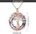wholesale Sterling Silver Austrian Crystal Tree of Life Necklace Mother s Day Gift - Rose Gold Plated-0-7