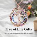wholesale Sterling Silver Austrian Crystal Tree of Life Necklace Mother s Day Gift - Rose Gold Plated-0-8