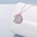 wholesale Sterling Silver Austrian Crystal Tree of Life Necklace Mother s Day Gift - Rose Gold Plated-0-9
