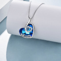 wholesale Sterling Silver Crystal Heart I Love You Mom Jewelry Gift for Mom - Rhodium Plated-0-11