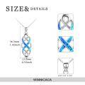 wholesale 925 Sterling Silver Irish Celtic Knot Created Opal Pendant Necklace for Women Men 18-0-1