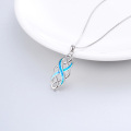 wholesale 925 Sterling Silver Irish Celtic Knot Created Opal Pendant Necklace for Women Men 18-0-4