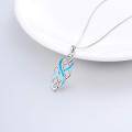 wholesale 925 Sterling Silver Irish Celtic Knot Created Opal Pendant Necklace for Women Men 18-0-5