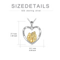 wholesale 925 Sterling Silver Heart-Shaped Pendant Necklace with Three Sisters Design and Crystals-0-1