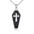 wholesale 925 Sterling Silver Gothic Coffin Cross Necklace for Women-0-0