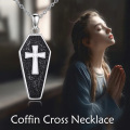 wholesale 925 Sterling Silver Gothic Coffin Cross Necklace for Women-0-2