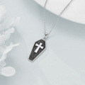 wholesale 925 Sterling Silver Gothic Coffin Cross Necklace for Women-0-5