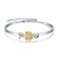 wholesale 925 Sterling Silver Sunflower & Ladybug Charm Bracelet for Women-0-0