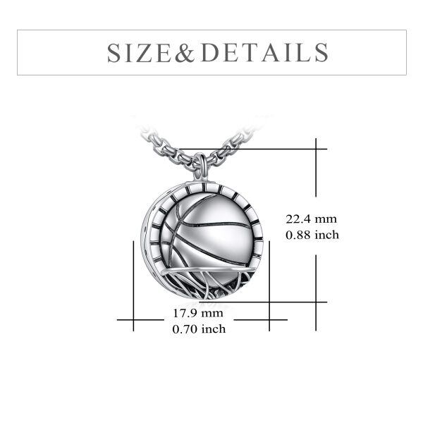 Sterling Silver Basketball Urn Necklace With Stainless Steel Chain-1