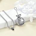wholesale 925 Sterling Silver Basketball Urn Pendant Keepsake Ashes Holder Necklace for Adults and Children -0-4