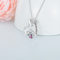 wholesale  Metal Austrian Crystal Elephant Koala Sloth Heart Pendant Necklace Valentine Gift -0-5