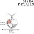 wholesale Sterling Silver Stone Hummingbird Flower Urn Necklace for Ashes - Two Tone-0-7