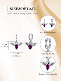 wholesale 925 Sterling Silver Bat-Shaped Purple Crystal Halloween Hoop Earrings for Women-0-1