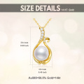 wholesale 14K Gold Pendant with Freshwater Pearl and Cubic Zirconia Chain - Perfect Gift for Her (16-18)-0-1