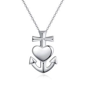 Sterling Silver Anchor Urn Necklace-0