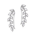 wholesale Sterling Silver Austrian Crystal Leaf Ear Climbers Hypoallergenic Earrings for Sensitive Ears-0-6