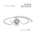 wholesale 925 Sterling Silver Blue Crystal Tree of Life Charm Bracelet for Women Girls s-0-1
