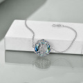 wholesale 925 Sterling Silver Blue Crystal Tree of Life Charm Bracelet for Women Girls s-0-4