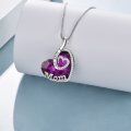 wholesale Sterling Silver Crystal Heart I Love You Mom Jewelry Gift for Mom - Rhodium Plated-0-16