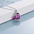 wholesale Sterling Silver Crystal Heart I Love You Mom Jewelry Gift for Mom - Rhodium Plated-0-17