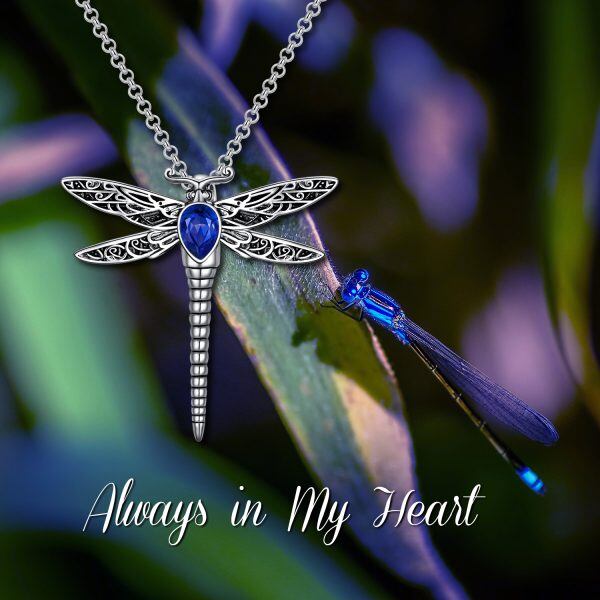 Sterling Silver Dragonfly Urn Necklace With Crystal-2