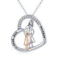 wholesale 925 Sterling Silver Heart-Shaped Love You Mother's Day Pendant Necklace-0-0