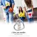 wholesale 925 Sterling Silver Heart-Shaped Love You Mother's Day Pendant Necklace-0-6